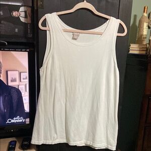 Chico's Cream Sleeveless Relaxed Tank Top